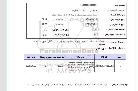 استعلام سوئیچ ویدئو اکستندر اسپلیتر
