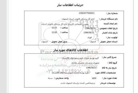 استعلام , استعلام  گیره پوشه با مارک نانو 