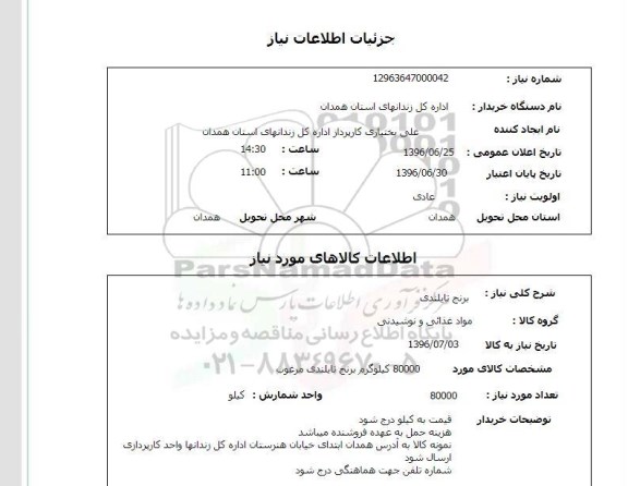 استعلام برنج تایلندی