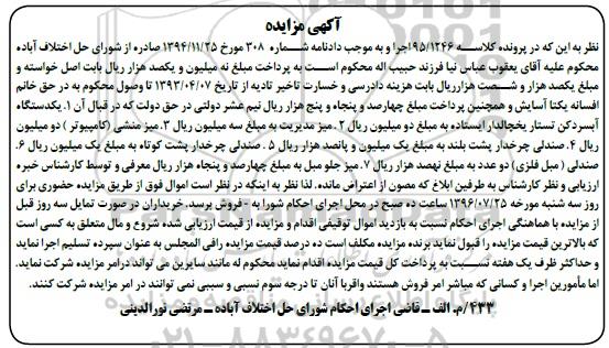 مزایده,مزایده یک دستگاه آبسردکن تستار و ...
