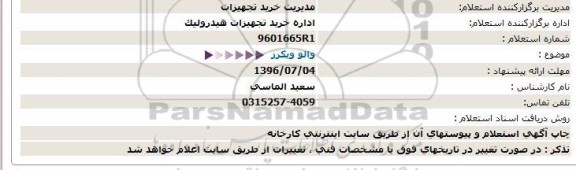 استعلام والو ویکرز