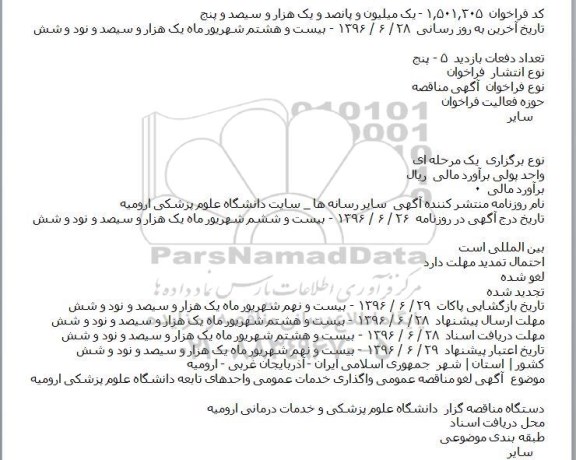 لغو مناقصه عمومی واگذاری امور خدمات عمومی (تنظیف) ستاد جنوب استان 
