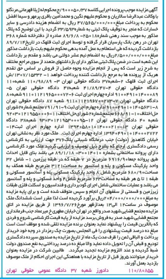 مزایده,مزایده ملک بنای قابل احداث 6916.90متر
