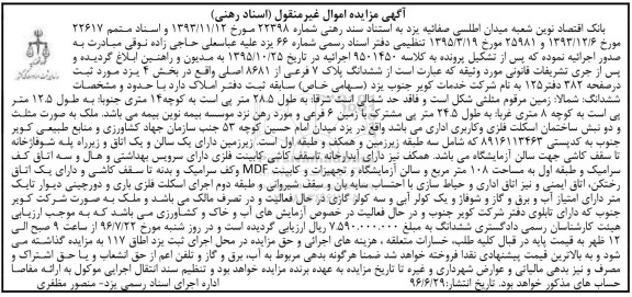 مزایده,مزایده ششدانگ پلاک هفت فرعی از 8681 اصلی