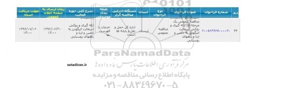 آگهی مناقصه ,مناقصه لکه گیری و روکش آسفالت