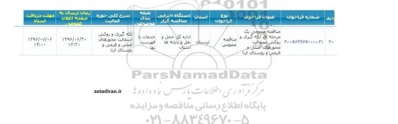 اگهی مناقصه , مناقصه لکه گیری و روکش آسفالت