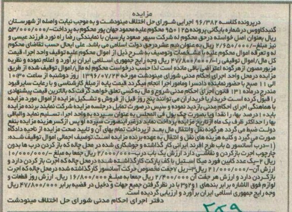 مزایده, مزایده درب آسانسور - کابین فورد میکا استیل 