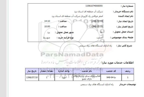 استعلام ,استعلام راه اندازی ایستگاه های برف سنجی 