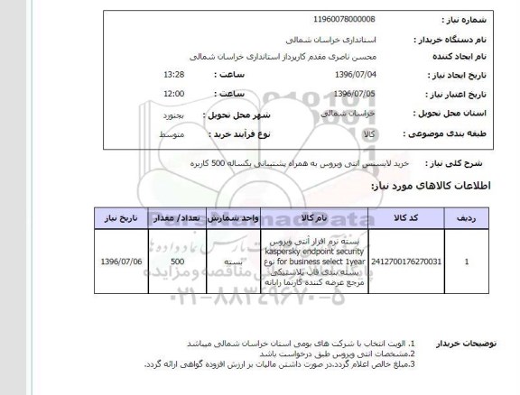 استعلام,استعلام خرید لایسنس آنتی ویروس