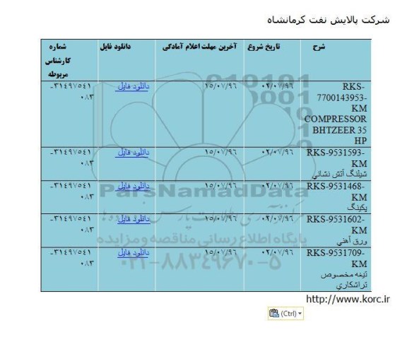 مناقصه , مناقصه شیلنگ آتش نشانی و ...