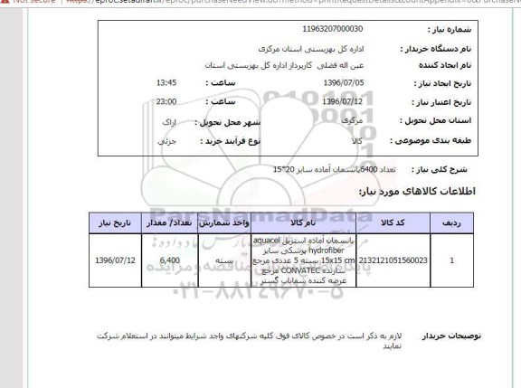 استعلام , استعلام پانسمان آماده 