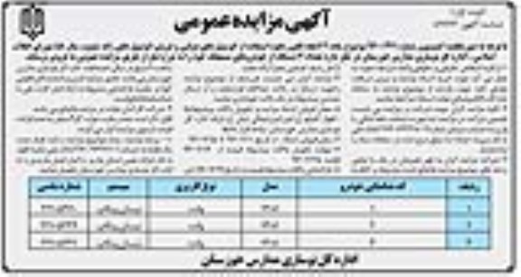 آگهی مزایده عمومی، مزایده تعداد 3 دستگاه از خودروهای مستهلک 