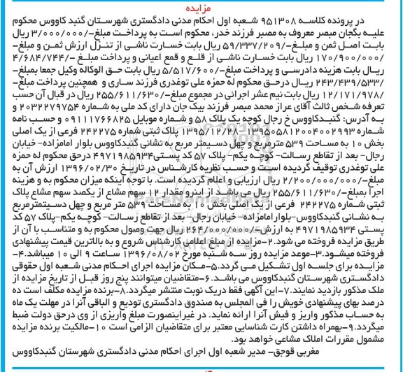 مزایده,مزایده پلاک ثبتی شماره 2442275 فرعی