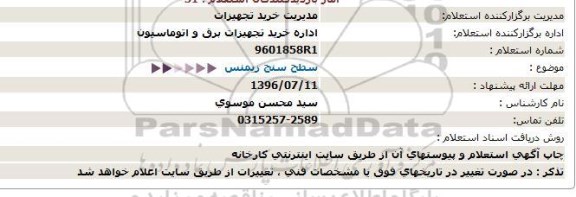 استعلام ، استعلام سطح سنج زیمنس 