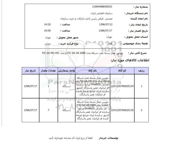 استعلام , استعلام دوربین مدار بسته