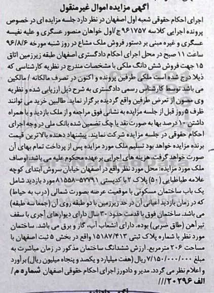 مزایده,مزایده فروش ملک مشاع