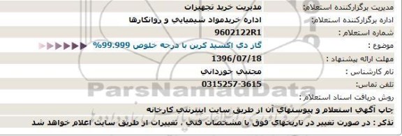 استعلام , استعلام گاز دی اکسید کربن