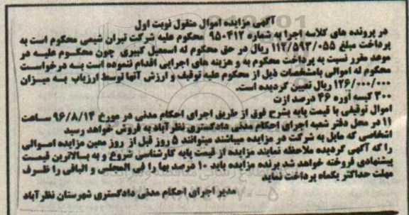 مزایده,مزایده فروش 300 کیسه اوره 46 درصد ازت