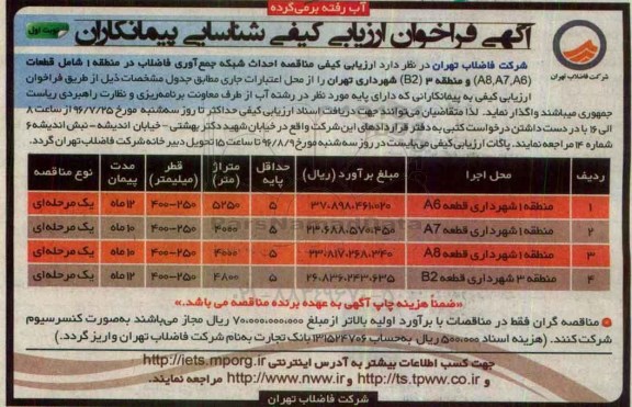 آگهی فراخوان ارزیابی کیفی ، ارزیابی کیفی مناقصه  احداث شبکه جمع آوری فاضلاب