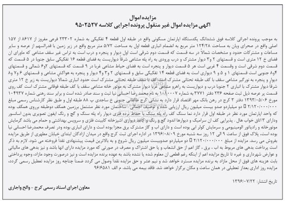 مزایده,مزایده آپارتمان مسکونی 124.28متر