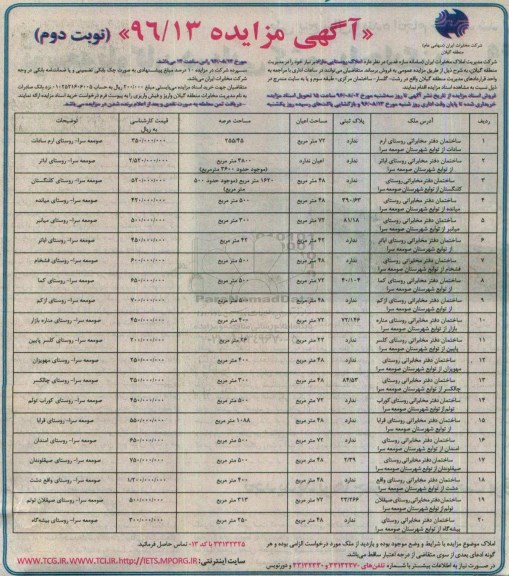 مزایده,مزایده فروش املاک روستایی مازاد بر نیاز منطقه گیلان نوبت دوم