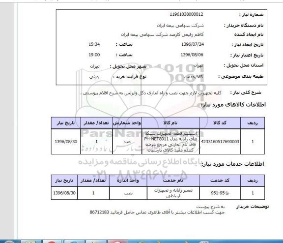 استعلام ,استعلام اسپلیتر قطعه تجهیزات شبکه 