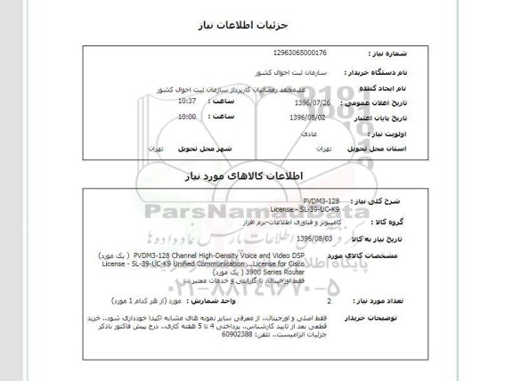 استعلام ، استعلام PVDM3-128