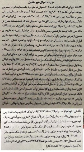 مزایده،مزایده آپارتمان به مساحت 144/25 متر