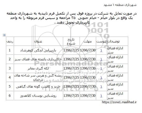 مناقصه، مناقصه بازپیرایی لچگی...