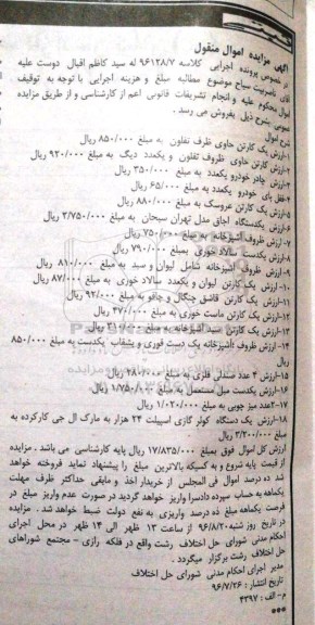 مزایده ,مزایده کارتن حاوی ظرف تفلون و ...
