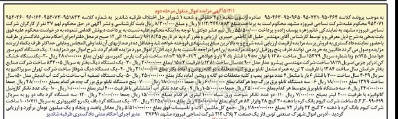 آگهی مزایده, مزایده یک دستگاه کمپرسور هوا و ...مرحله دوم 