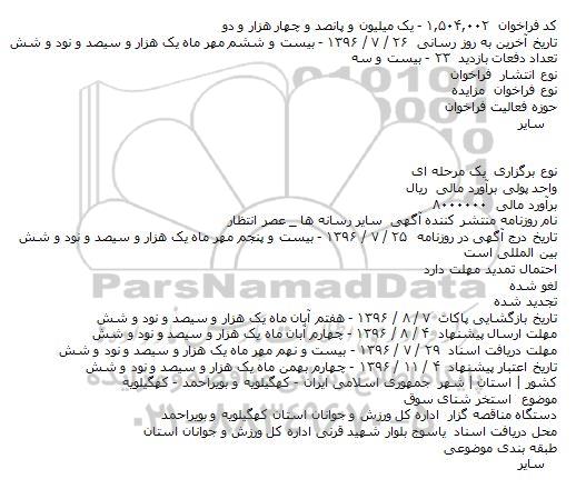 مزایده استخر شنای سوق    