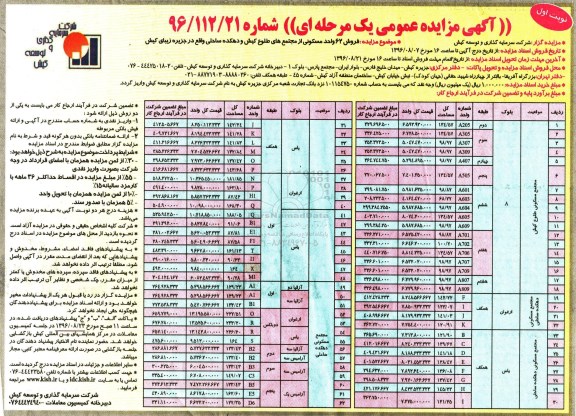 مزایده,مزایده فروش 62 واحد مسکونی از مجتمع های طلوع کیش