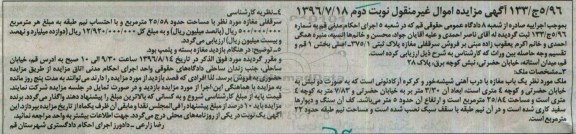 مزایده,مزایده یکباب مغازه مساحت 25.84متر