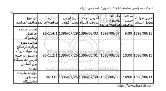 آگهی تجدید مزایده عمومی , تجدید مزایده جرثقیل و لیفتراک