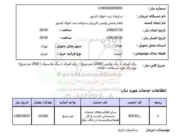 استعلام , استعلام رنگ آمیزی با رنگ روغنی  ... 96.7.30