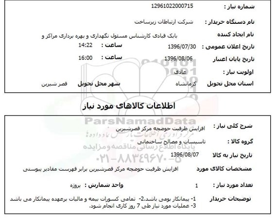 استعلام ,استعلام افزایش ظرفیت حوضچه 