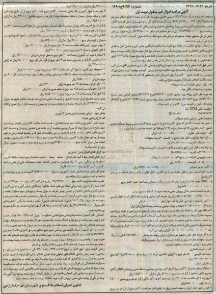 مزایده,مزایده 25 هزار سهم مشاع از 125 هزار سهم