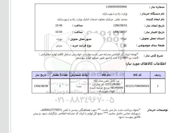 استعلام، استعلام برد کامل تلفن