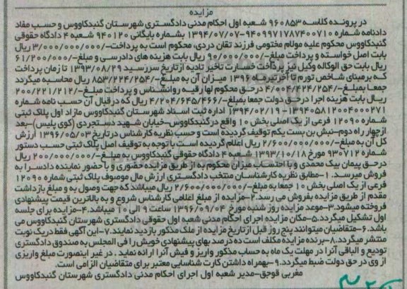 مزایده,مزایده مازاد اول پلاک ثبتی شماره 12090 فرعی 