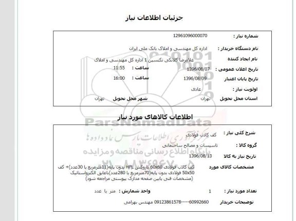 استعلام, استعلام کف کاذب فولادی