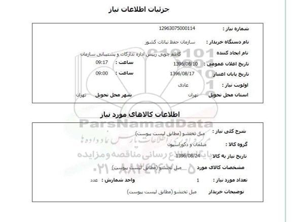 استعلام, استعلام مبل تختشو
