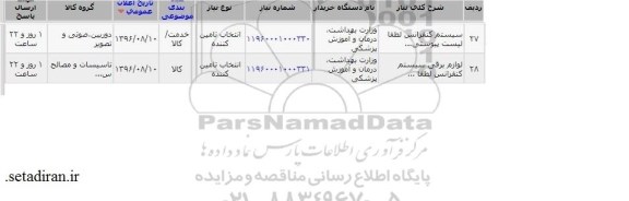 استعلام, استعلام سیستم کنفرانس ...