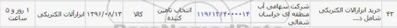 استعلام , استعلام خرید ابزار آلات الکتریکی 