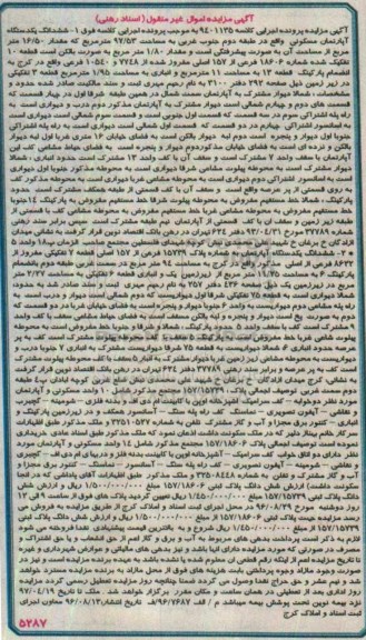 مزایده,مزایده ششدانگ دو باب آپارتمان اسناد رهنی