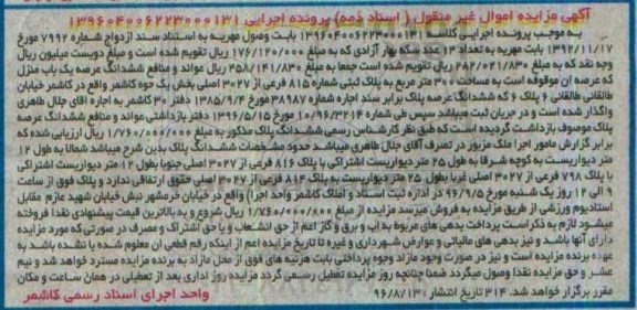 مزایده,مزایده منزل مساحت سیصد متر بخش یک کاشمر