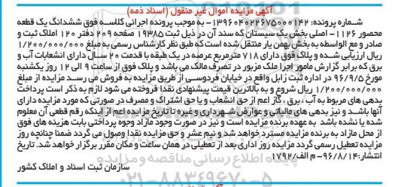 مزایده,مزایده ششدانگ زمین محصور بخش یک سیستان 