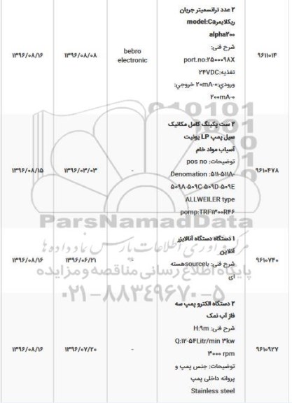 استعلام ، استعلام 2 عدد ترانسمیتر جریان ریکلایمر model:ca alpha200...