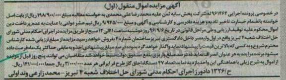 مزایده, مزایده 47 دستگاه اجاق گاز طرح فر ایرانی