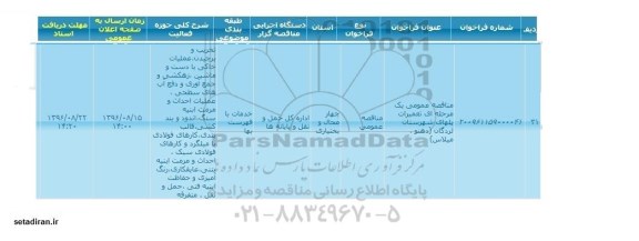 فراخوان , فراخوان تعمیرات پل 